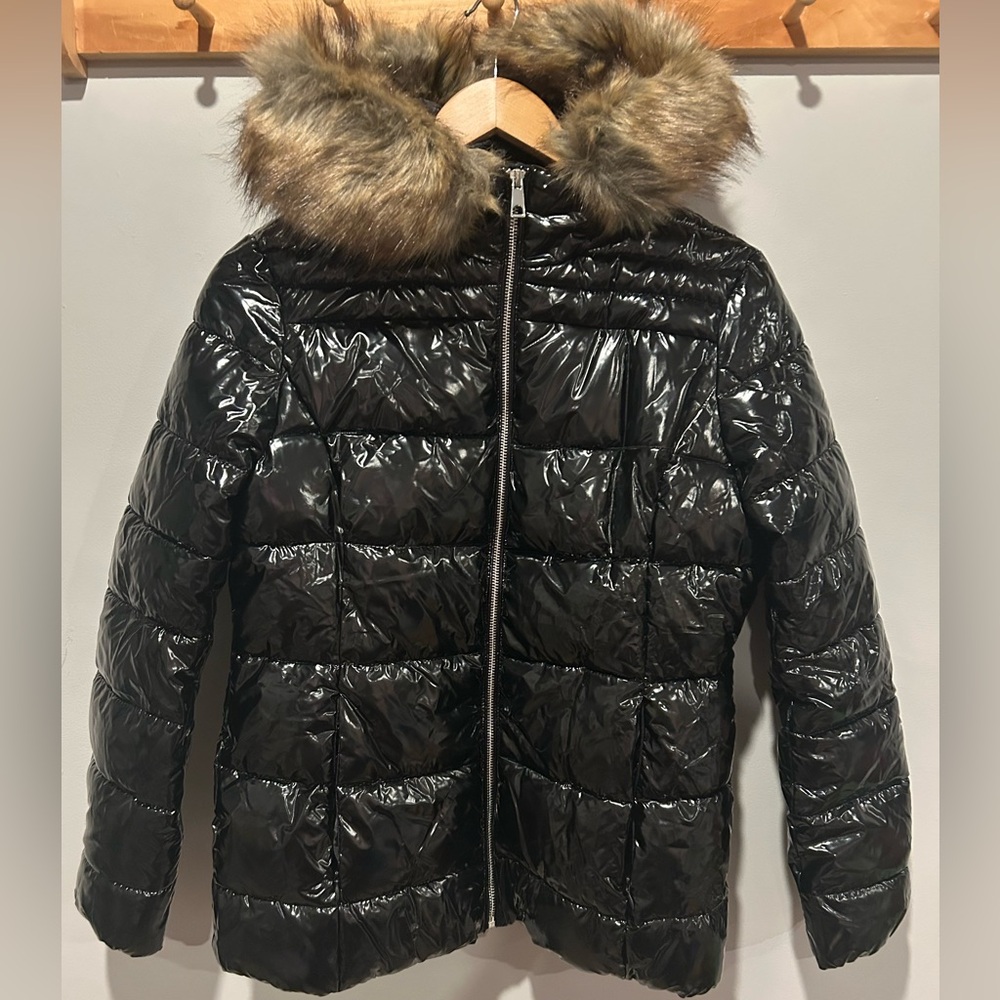 NWT Bellivera Black Puffer Jacket with detachable Faux Fur Hood